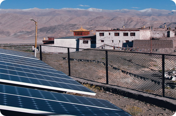 Solar Panels Near Mountains